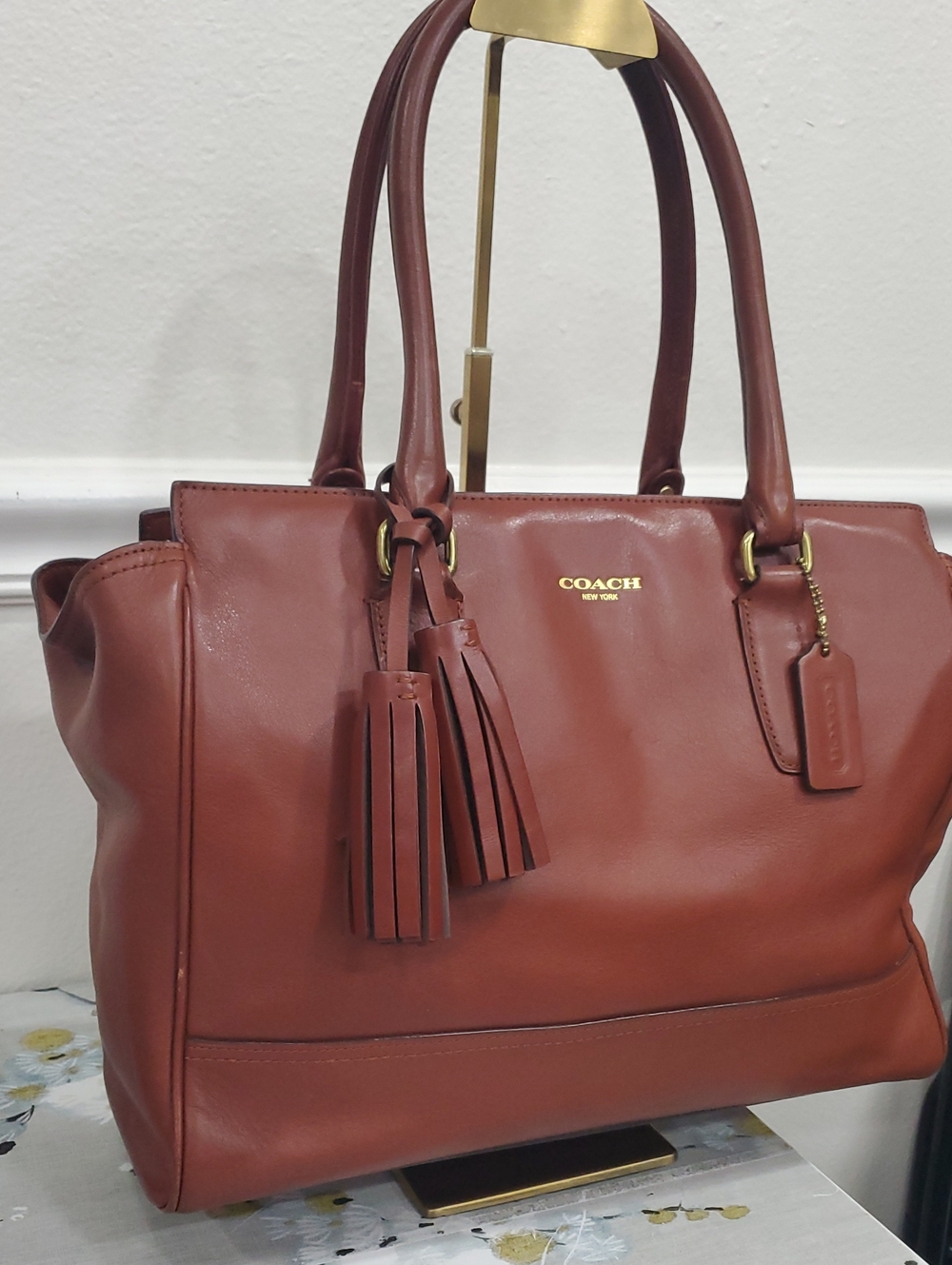 Coach Legacy Candace Large Brown Leather Carryall Handbag🤎💛 - Picture 3 of 16